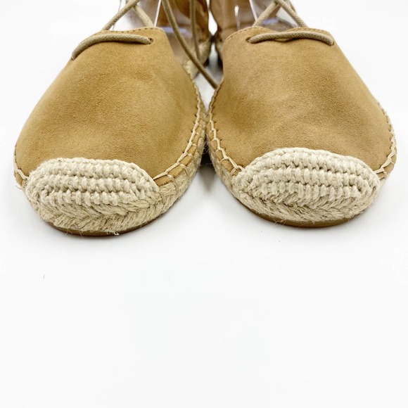 Sage & Simple Nude Tan Lace Up Espadrille Flats 6 Medium - Picture 7 of 10